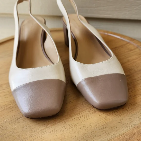 Ann Taylor cap toe block heel dress pumps - Picture 5 of 12